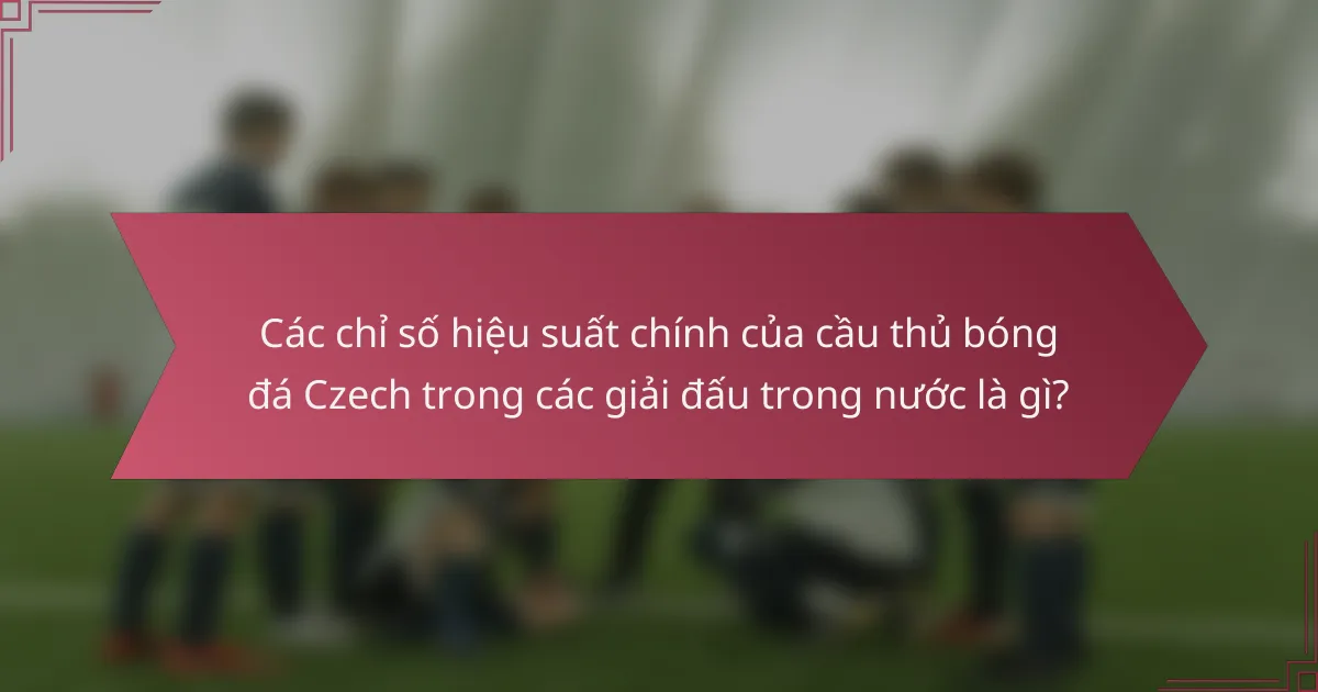 Các chỉ số hiệu suất chính của cầu thủ bóng đá Czech trong các giải đấu trong nước là gì?
