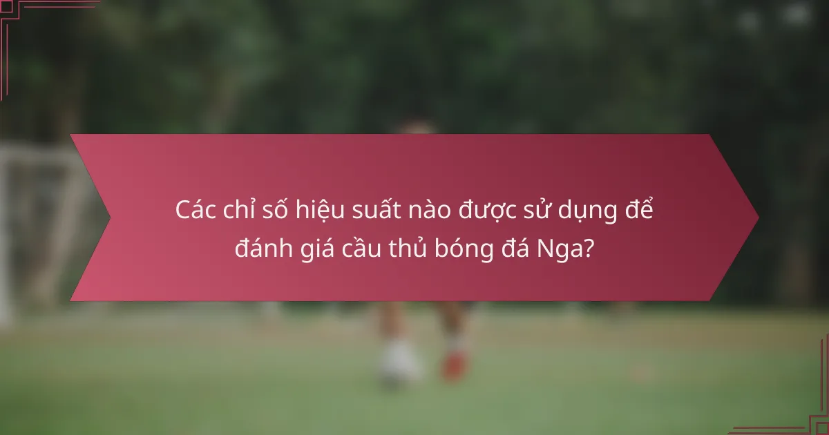 Các chỉ số hiệu suất nào được sử dụng để đánh giá cầu thủ bóng đá Nga?