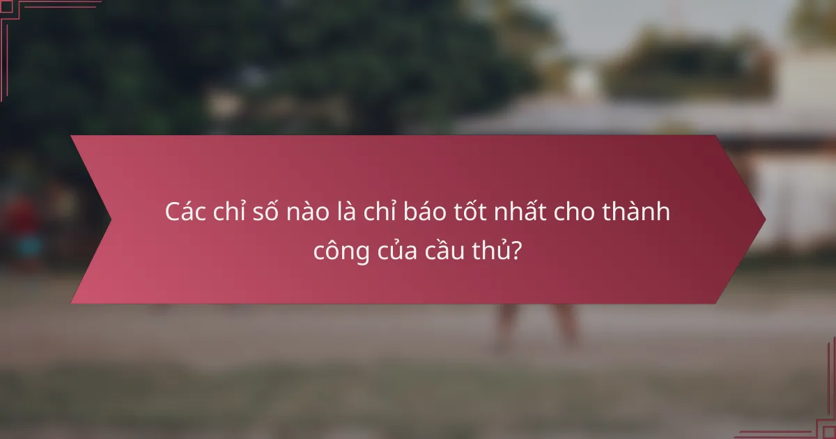 Các chỉ số nào là chỉ báo tốt nhất cho thành công của cầu thủ?