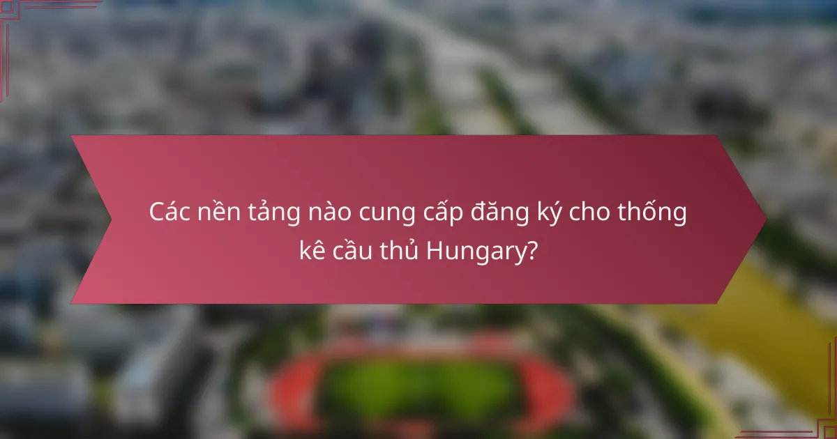 Các nền tảng nào cung cấp đăng ký cho thống kê cầu thủ Hungary?