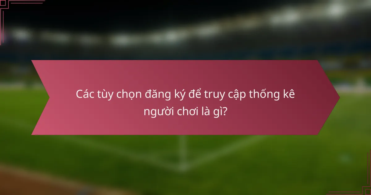 Các tùy chọn đăng ký để truy cập thống kê người chơi là gì?