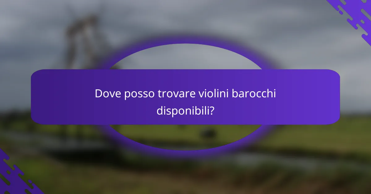 Dove posso trovare violini barocchi disponibili?