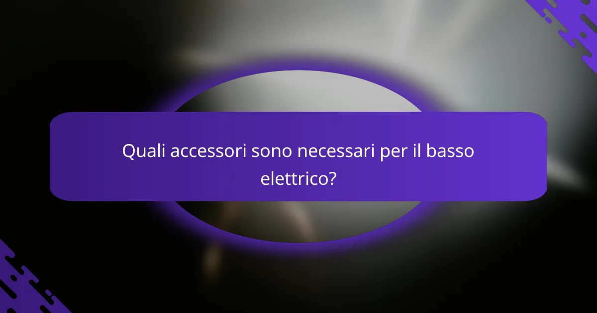 Quali accessori sono necessari per il basso elettrico?