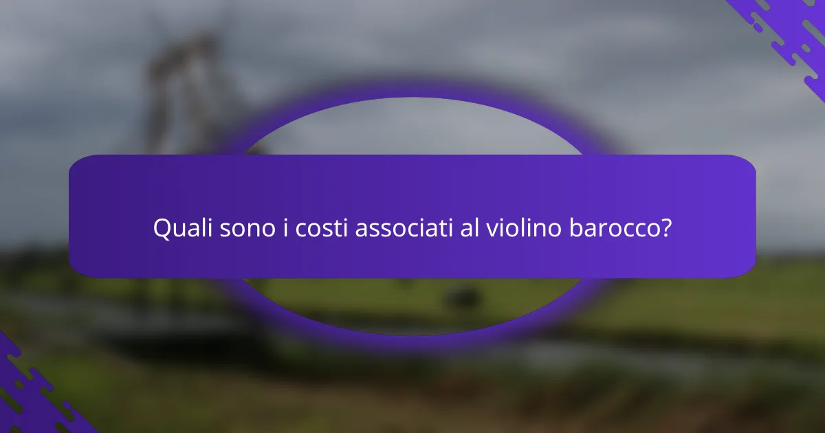 Quali sono i costi associati al violino barocco?