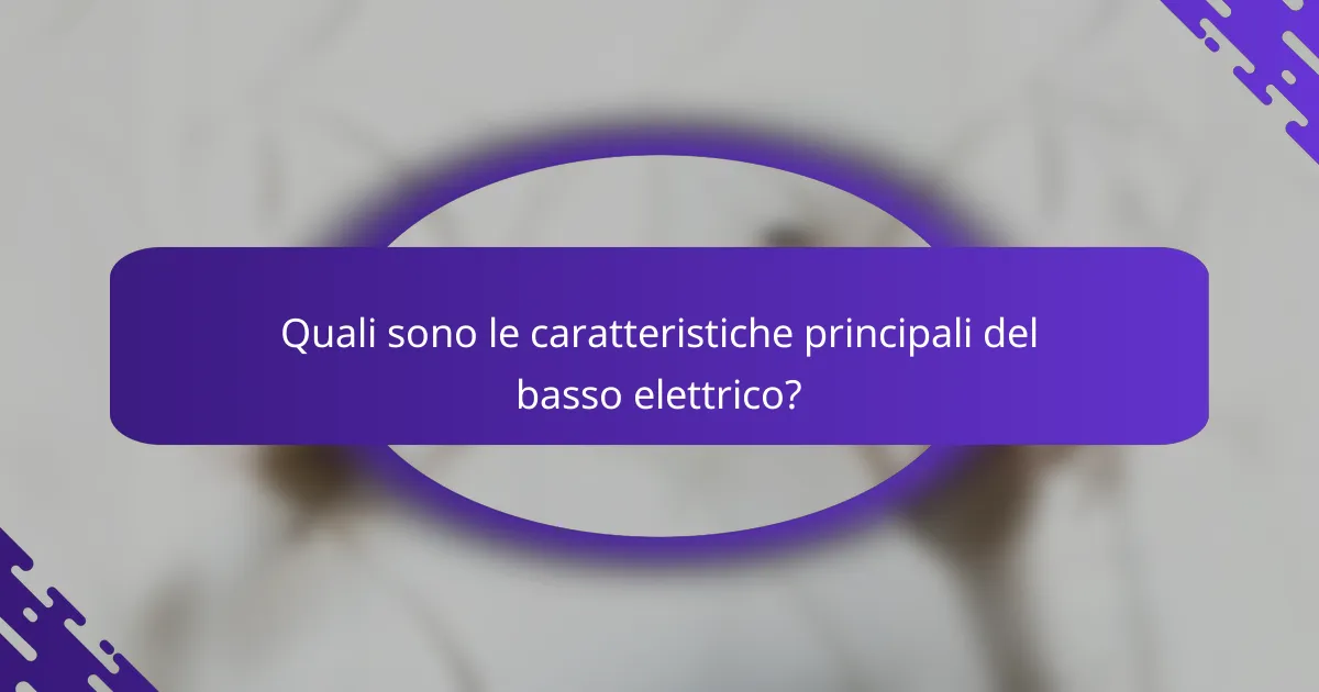 Quali sono le caratteristiche principali del basso elettrico?