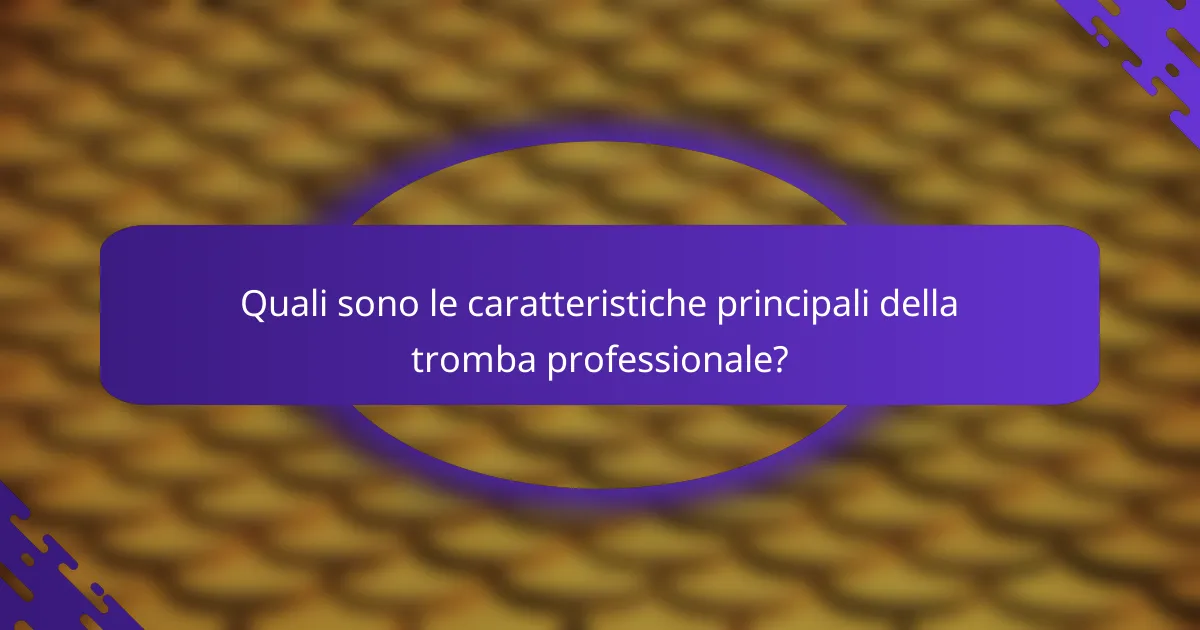 Quali sono le caratteristiche principali della tromba professionale?